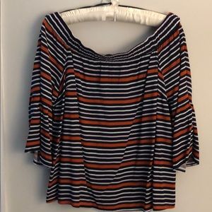 Off the shoulder striped blouse